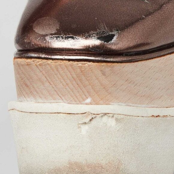 Stella McCartney Bronze Metallic Faux Leather Platform Star Elyse Oxfords - Picture 7 of 7